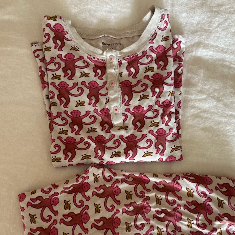 Roller Rabbit Pink Monkey Pajamas